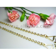 gold plating single row rhinestone bra straps